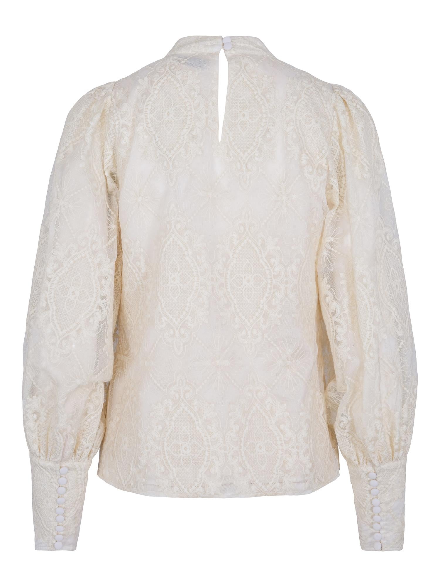 Fashion embr blouse Krem