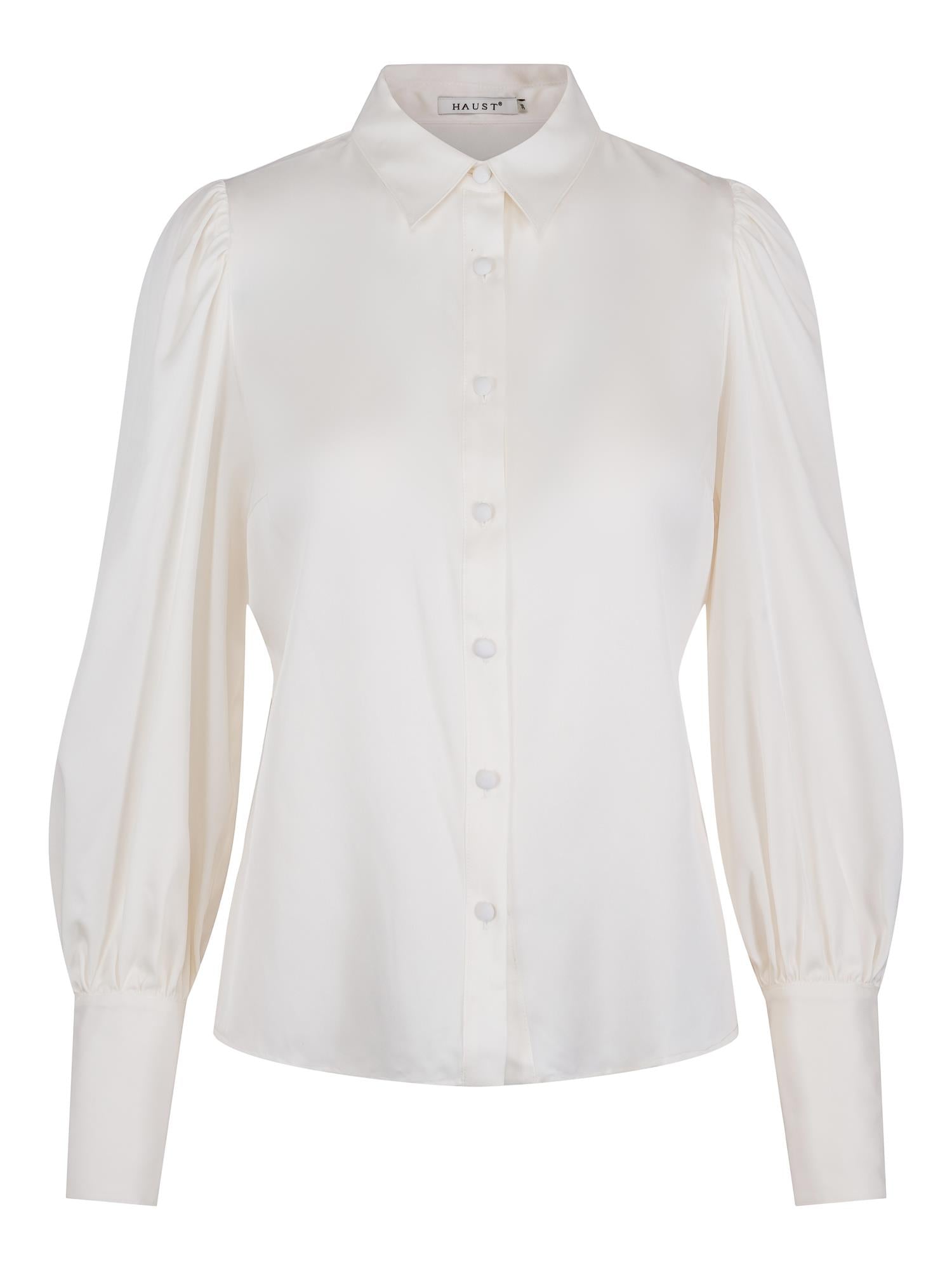 Feminine silk blouse Krem