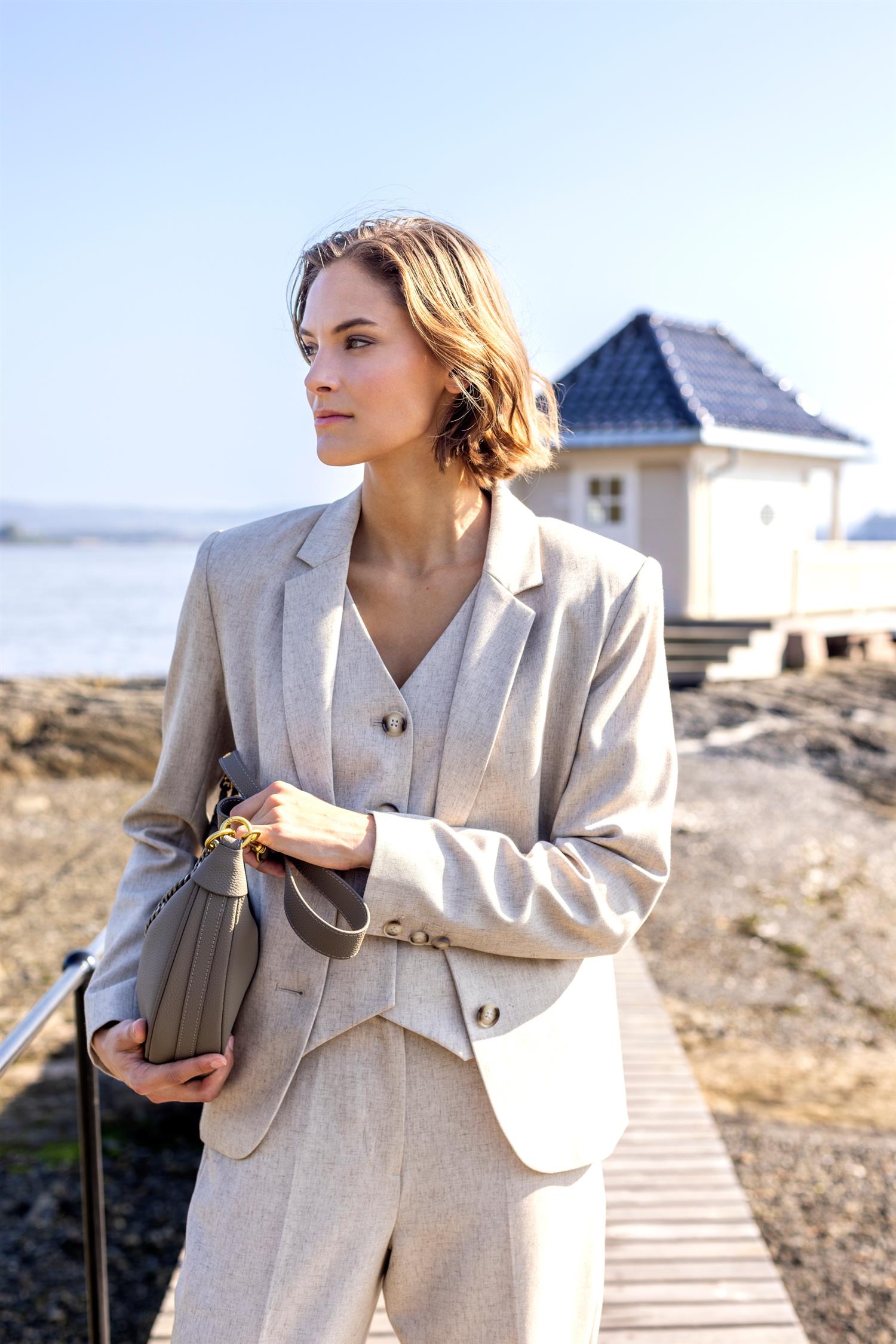 Classic trouser Sand melert