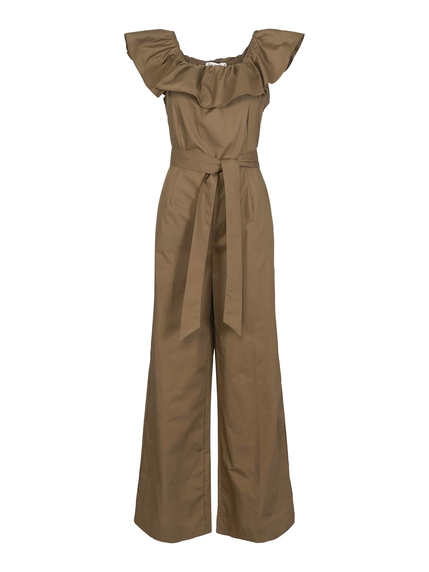 Ruffle jumpsuit Olivengrønn