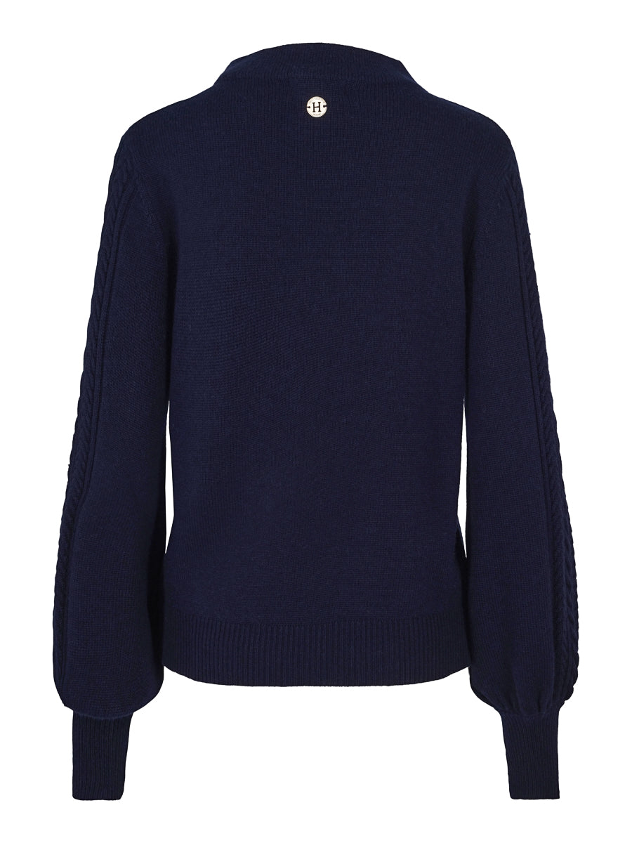 Feminin knitted pullover Navy