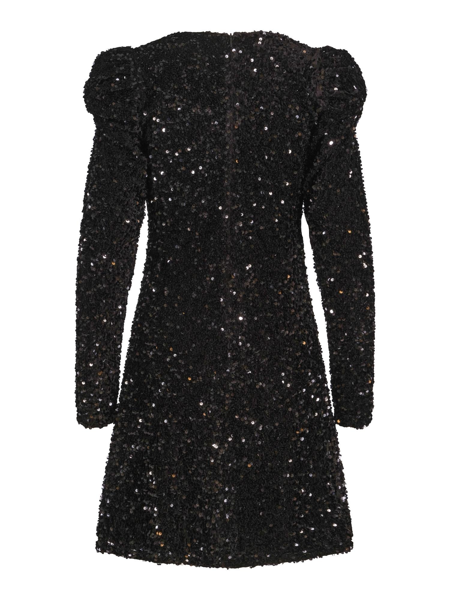 Sequins detailed dress Black