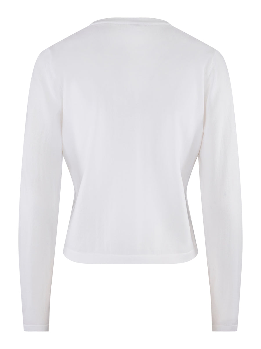 Knitted short cardigan White