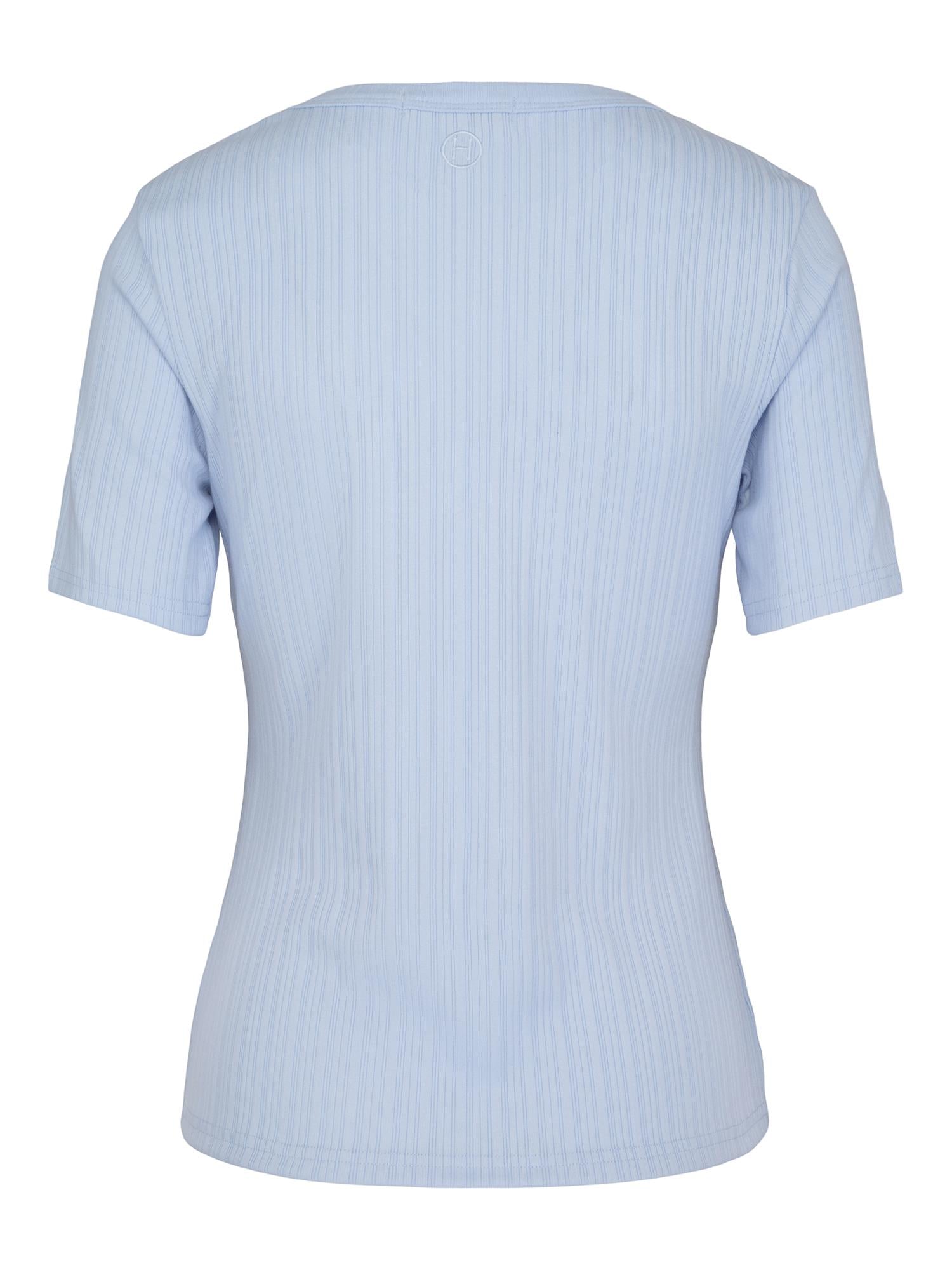 Rib S/S top Lyseblå