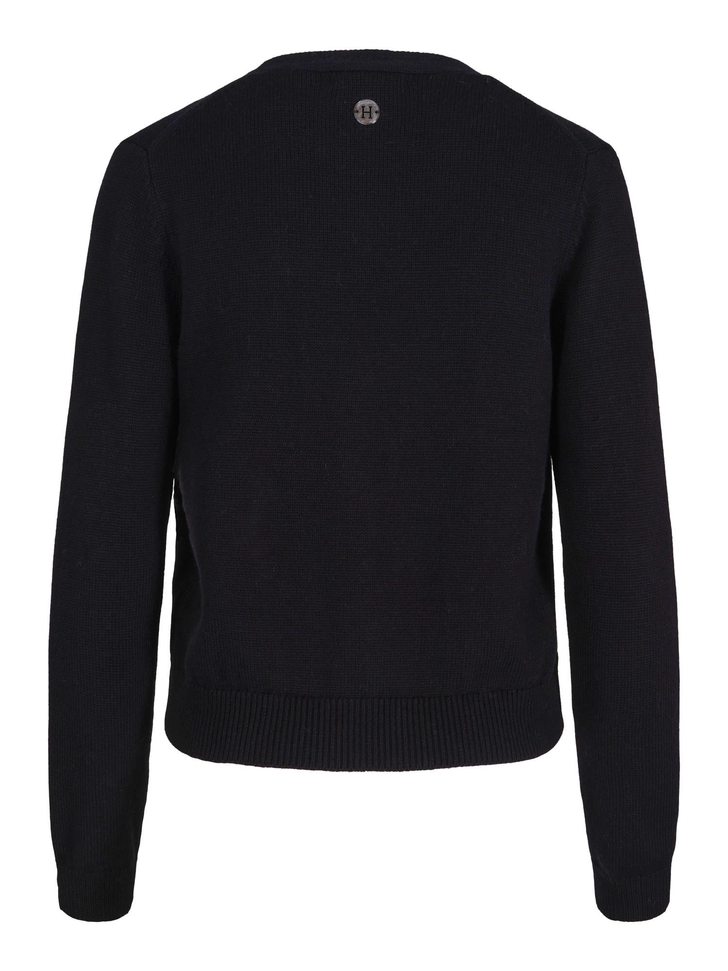 V-neck knitted cardigan Sort