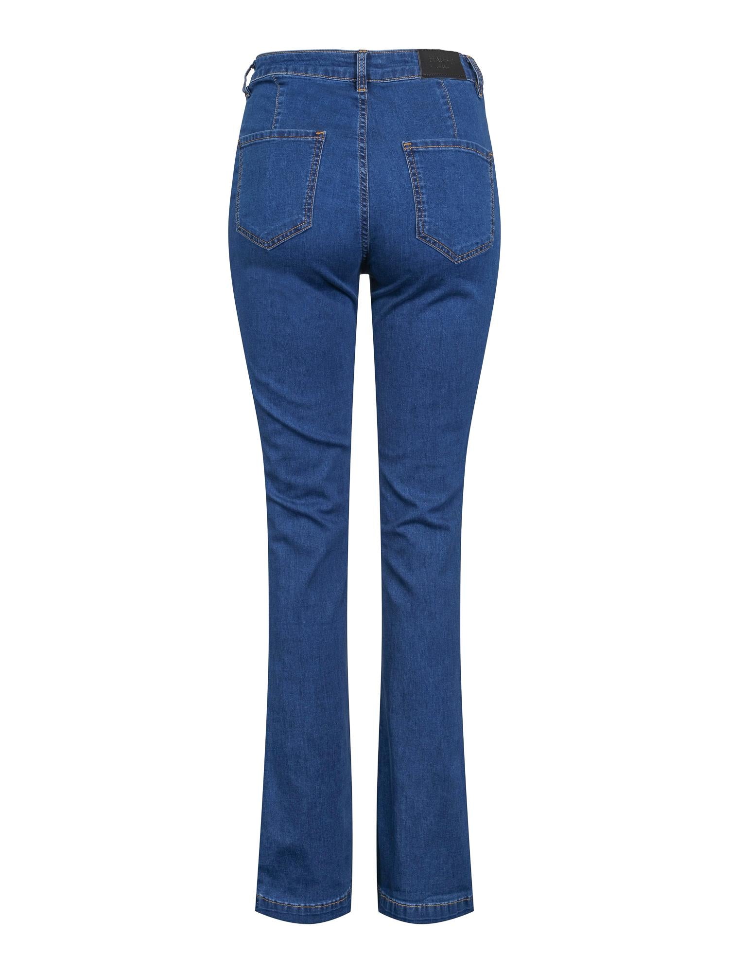 Button Bootcut Mid-jeans blue