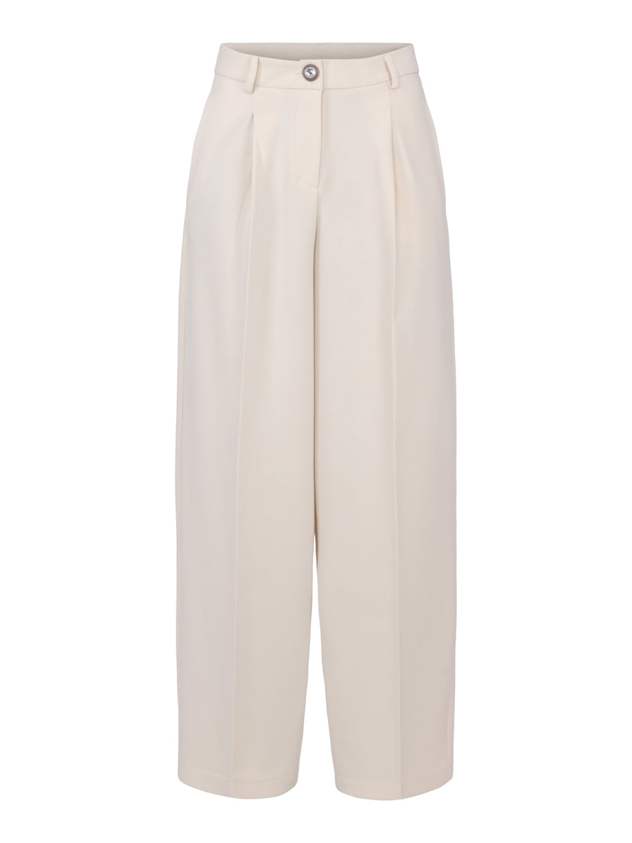 Heavy classic wide trouser Ecry