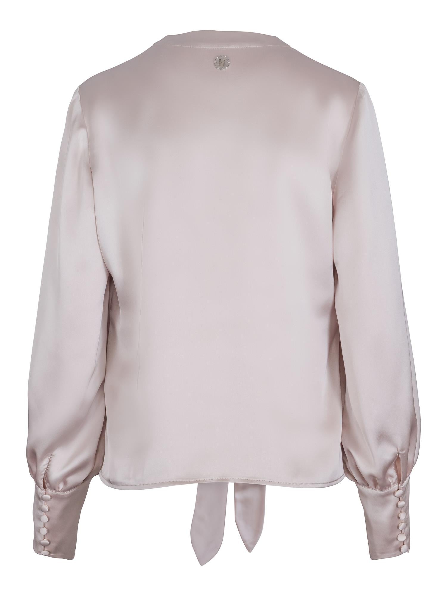 Front tie blouse lys-beige