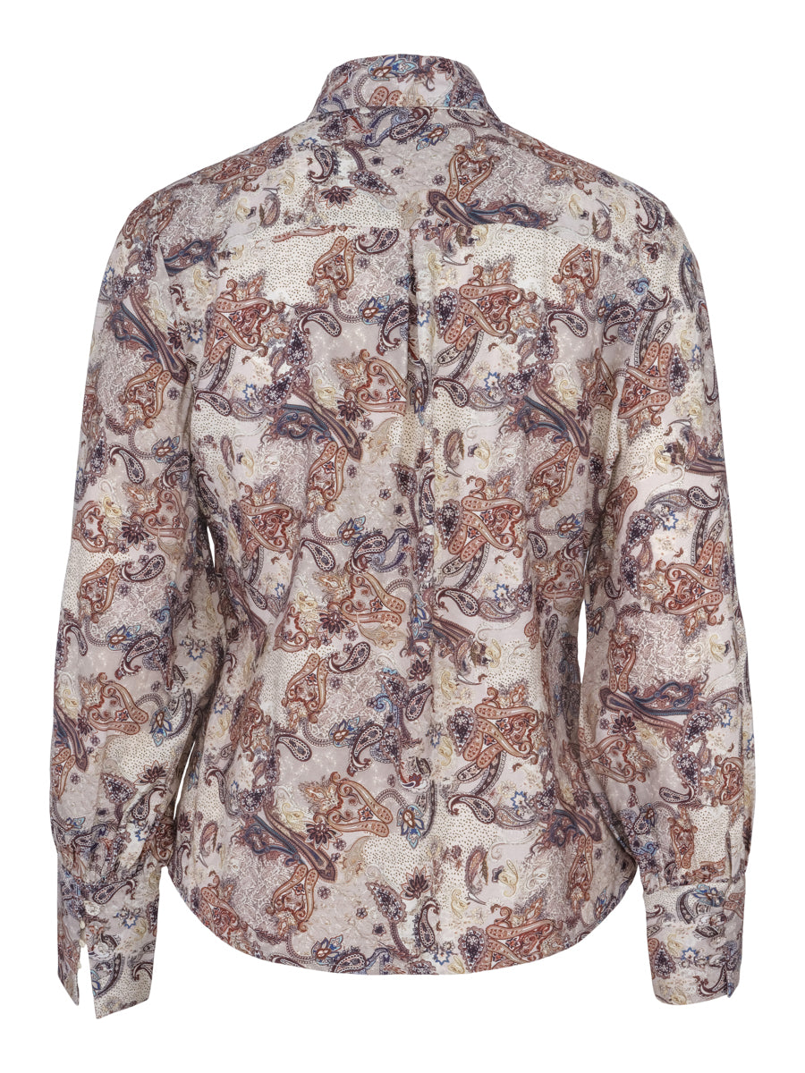 Bow printed blouse Ecry