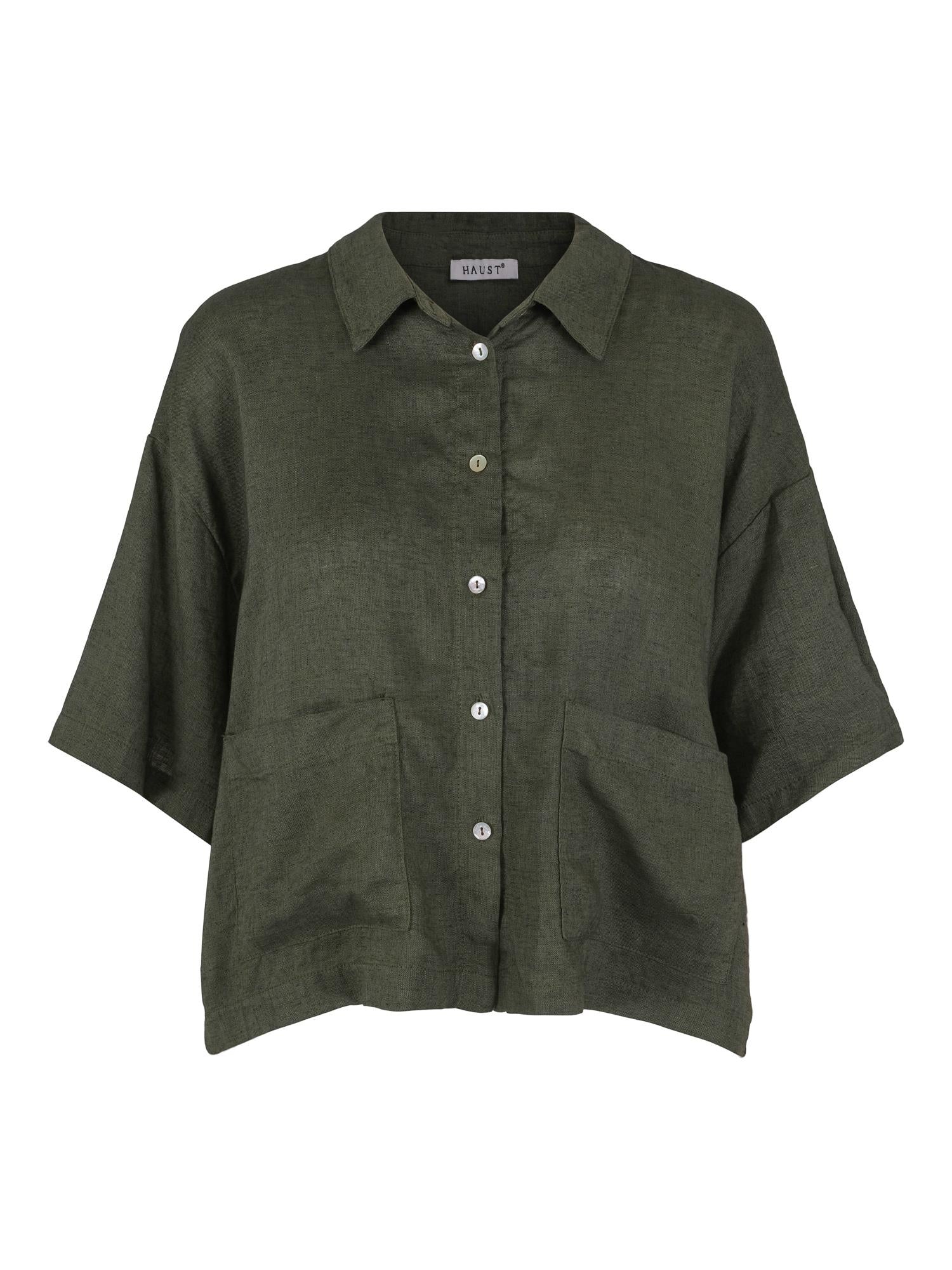 Short fashion shirt Olivengrønn