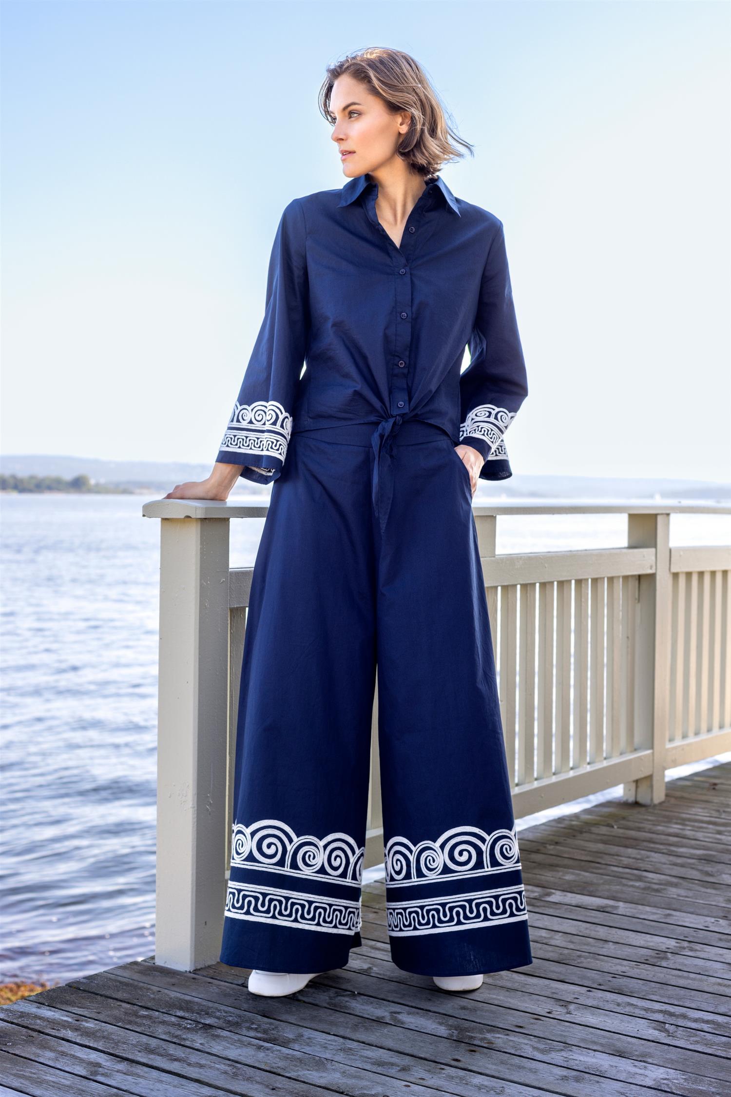 Embr tie shirt Marineblå