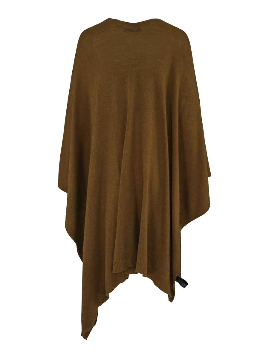 Cashmere poncho-cardigan Spice