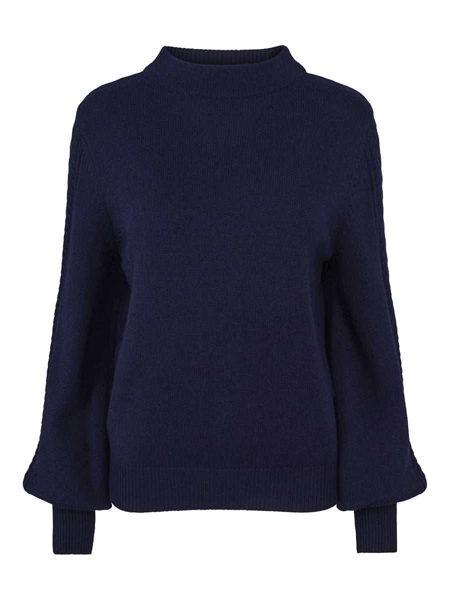 Feminin knitted pullover Navy