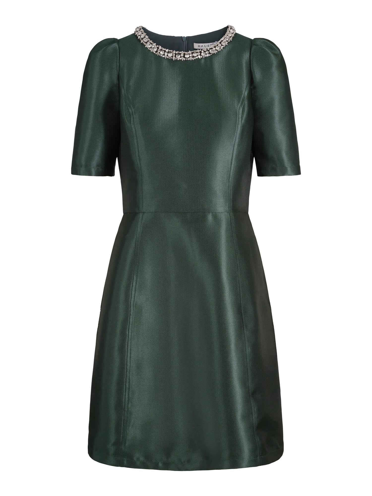 Detailed structure dress Grønn