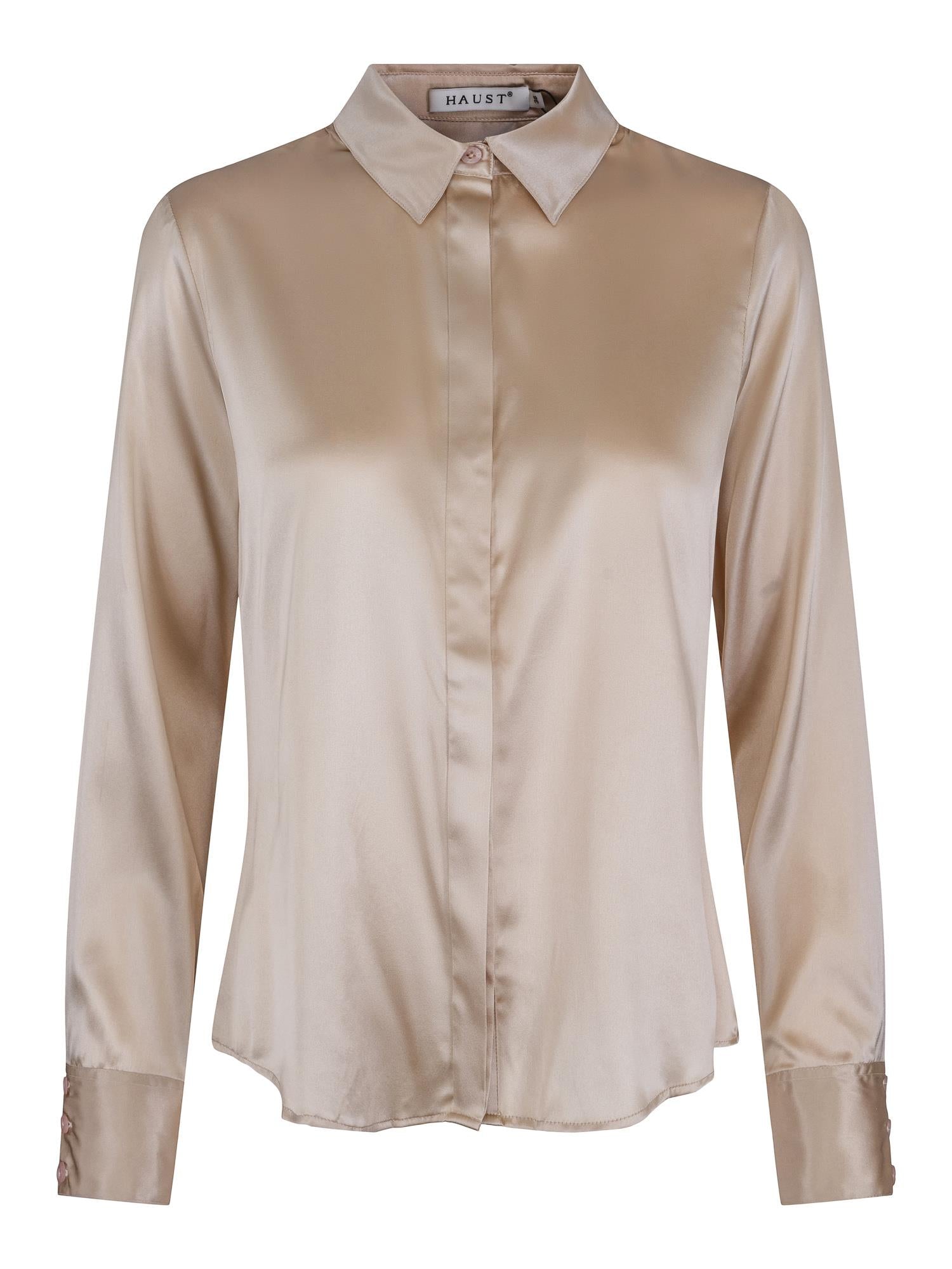 Silk classic shirt Champagnefarget