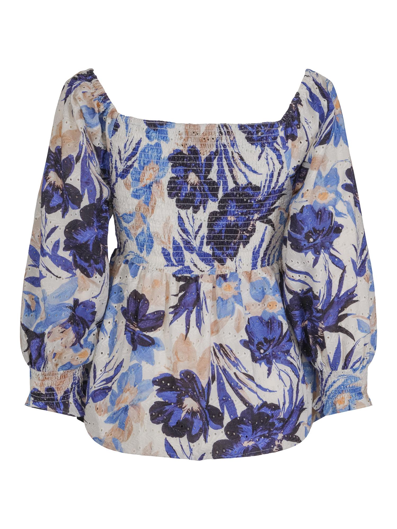 Lace printed blouse Blå