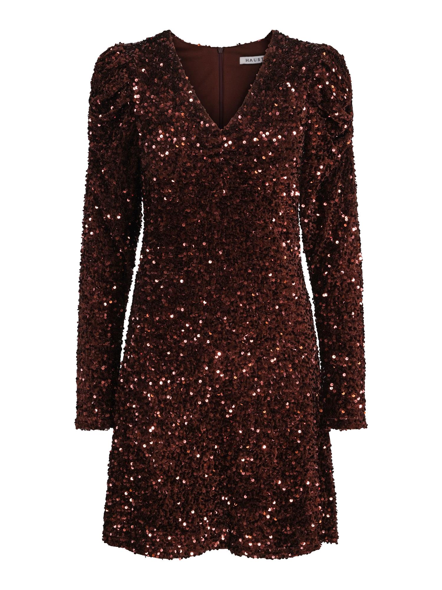 Sequins detailed dress Brown