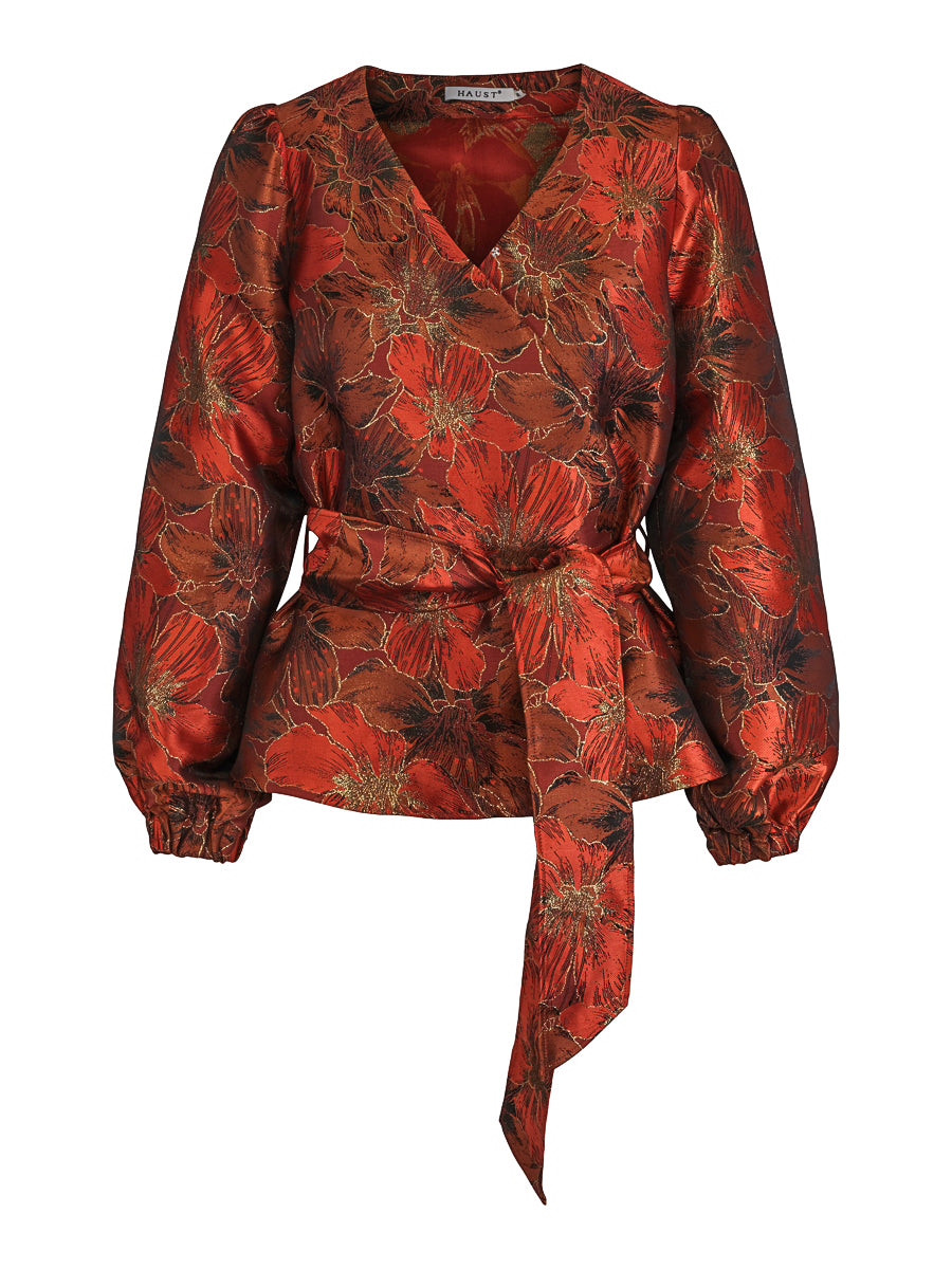 Wrap fab blouse Rust