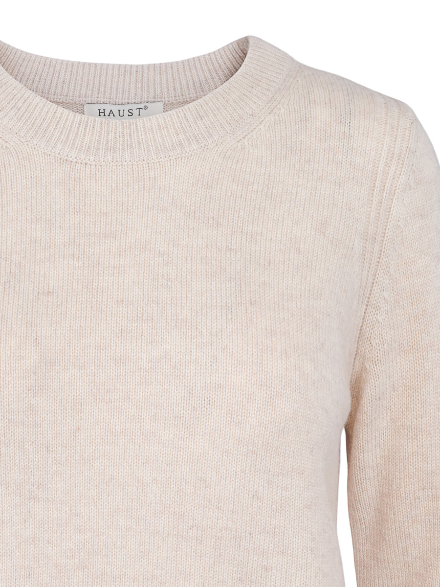 Classic round neck pullover Light Sand