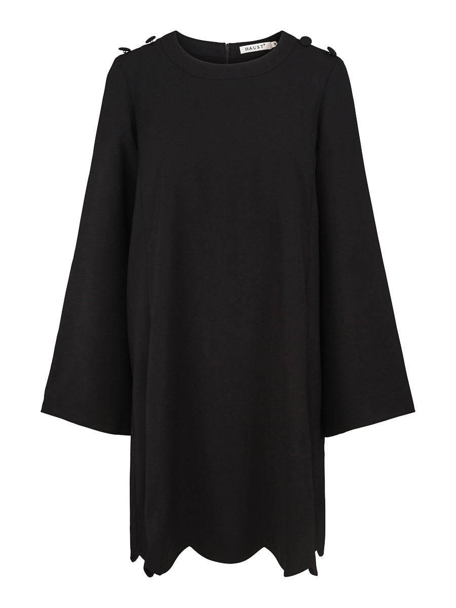 Button shoulder dress Black