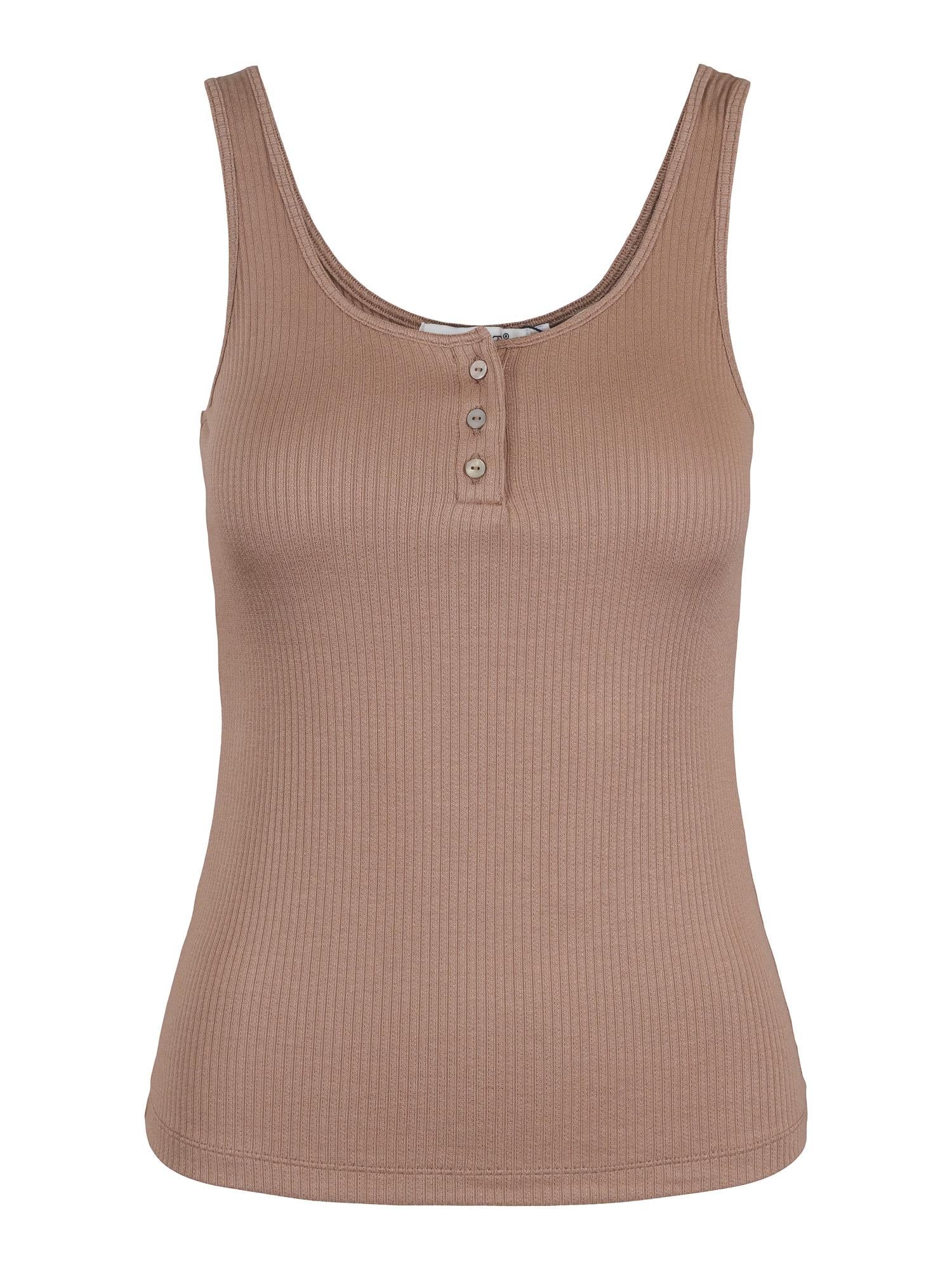 Rib singlet Mørk-sand