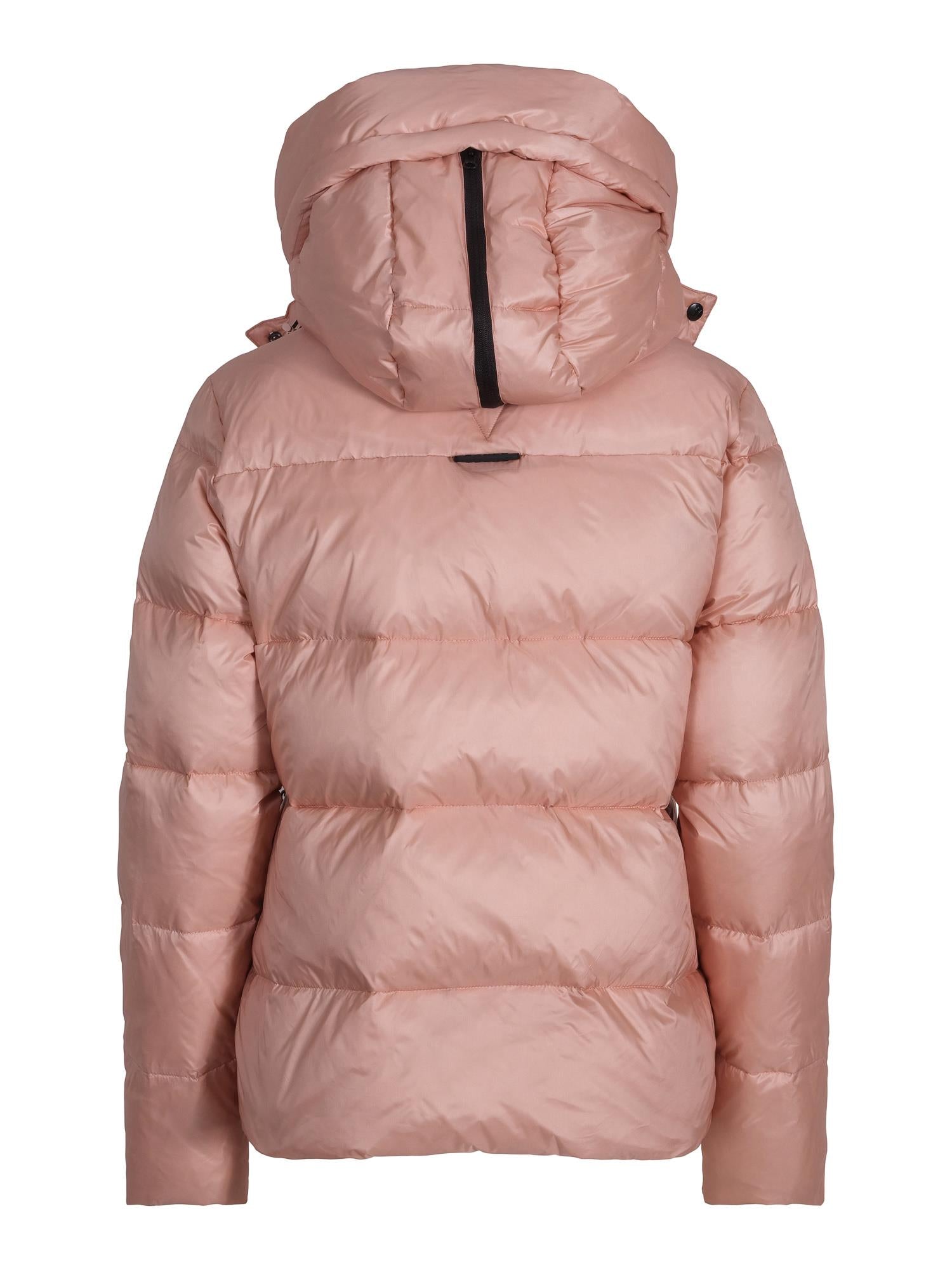 Short hodded puffer jacket Dusty Rose