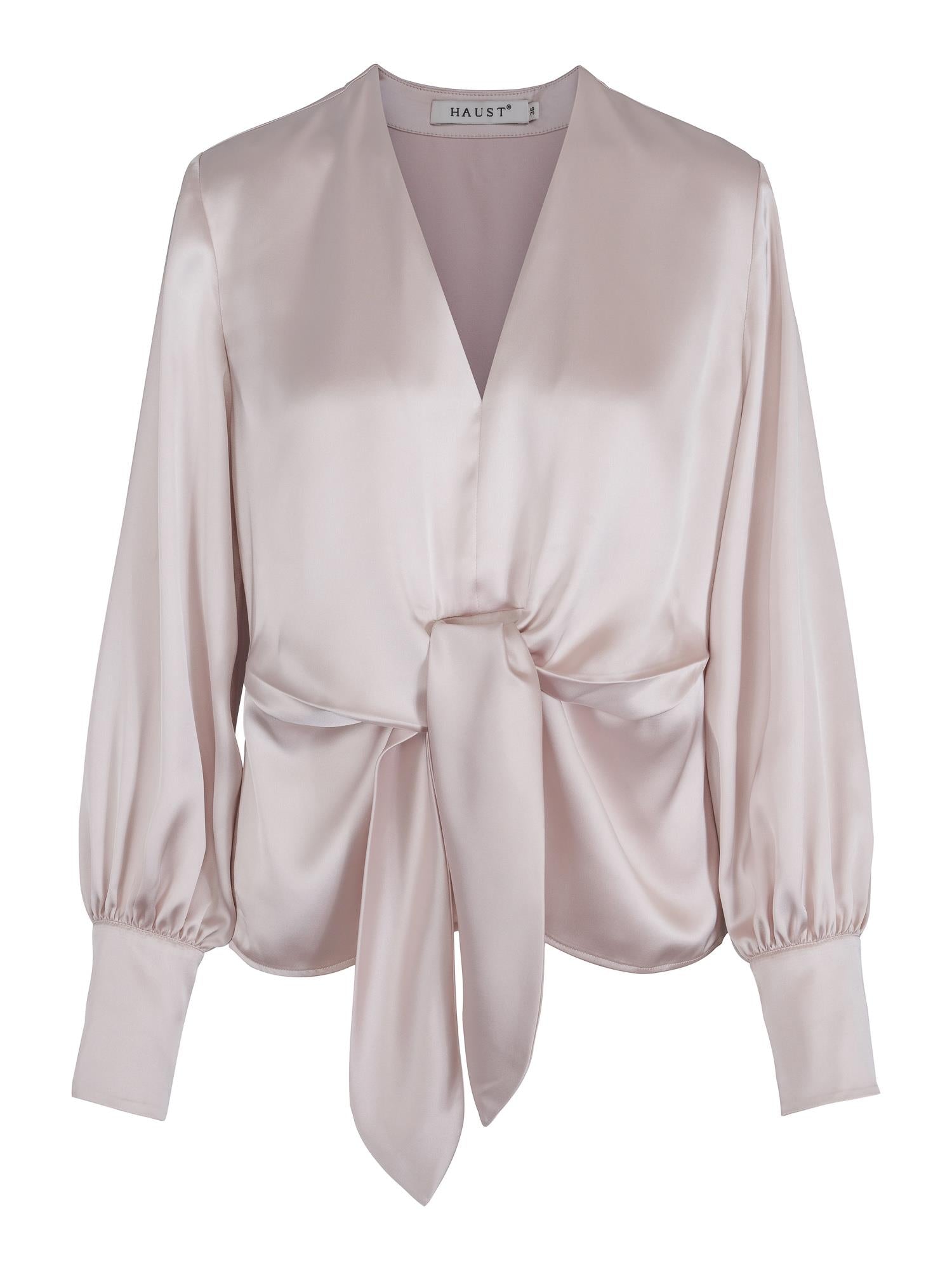 Front tie blouse lys-beige