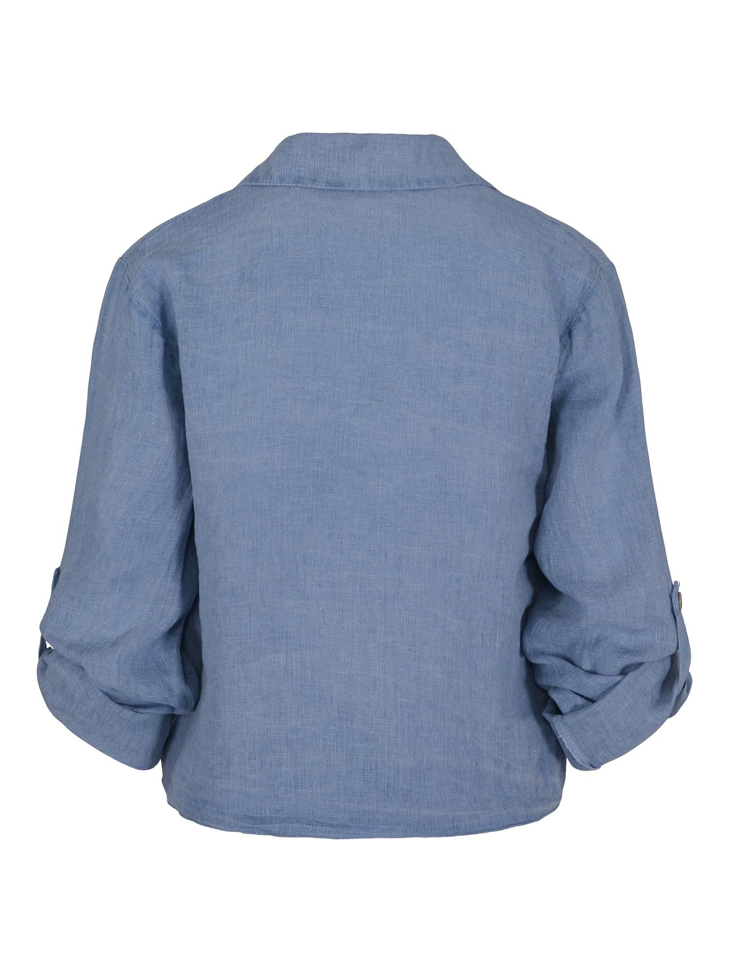 Tie linen shirt Jeans blue