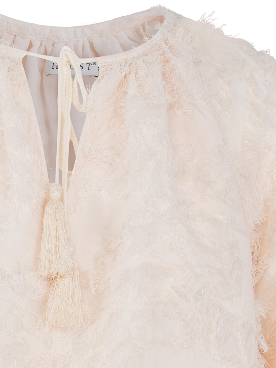 Hairy tassel blouse Ecry