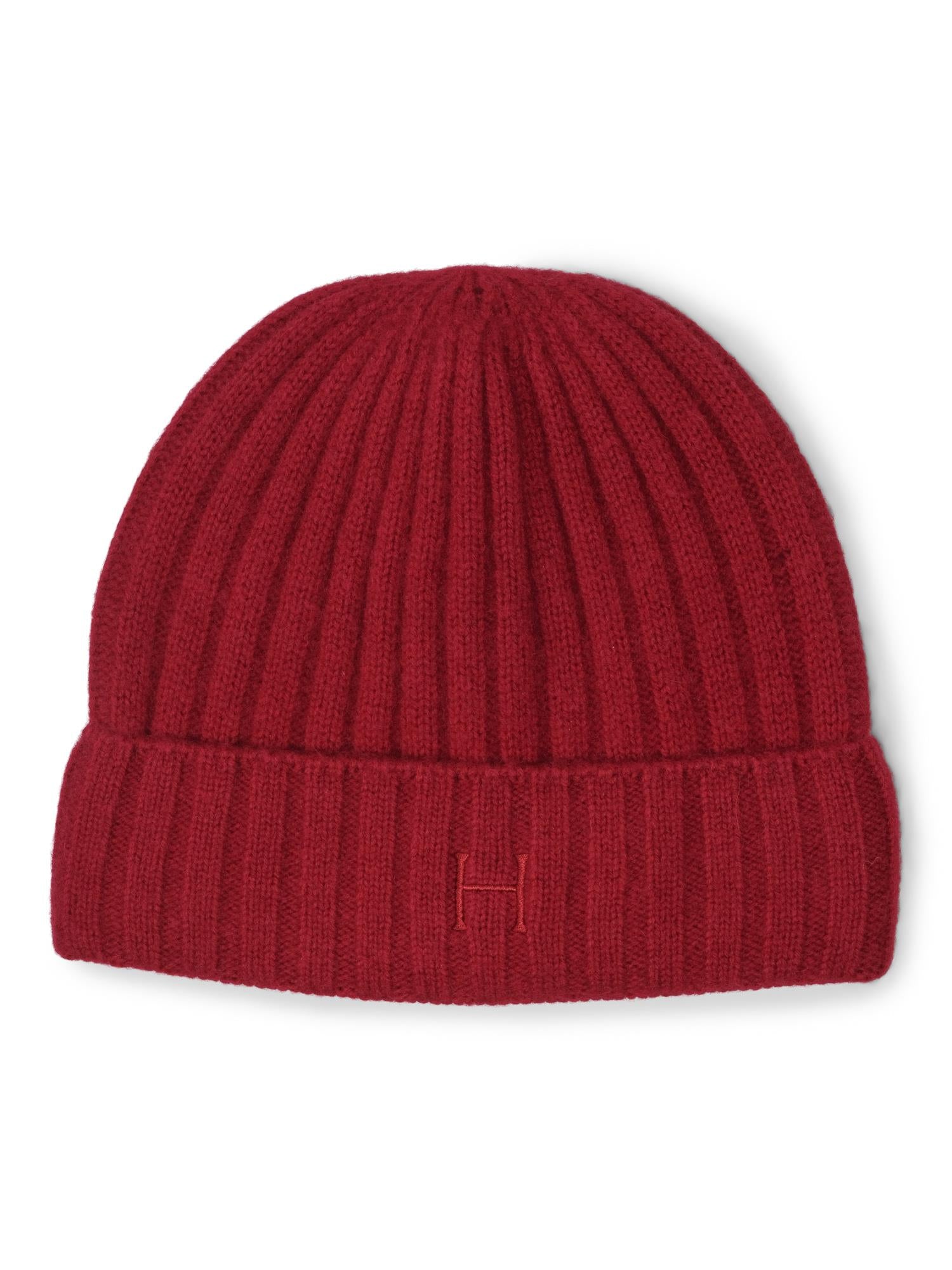 55-904 Cashmere rib beanie Red