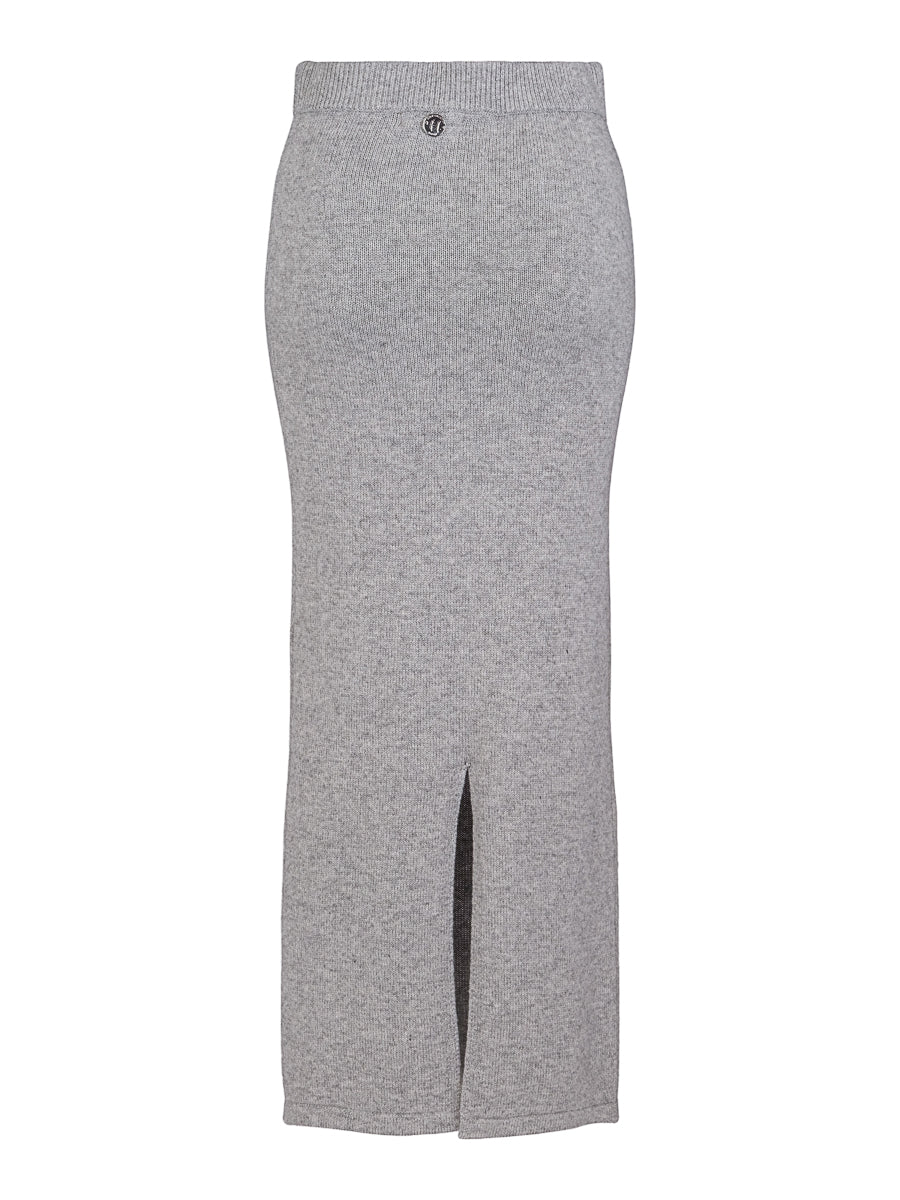 Knitted long skirt Grey Melange