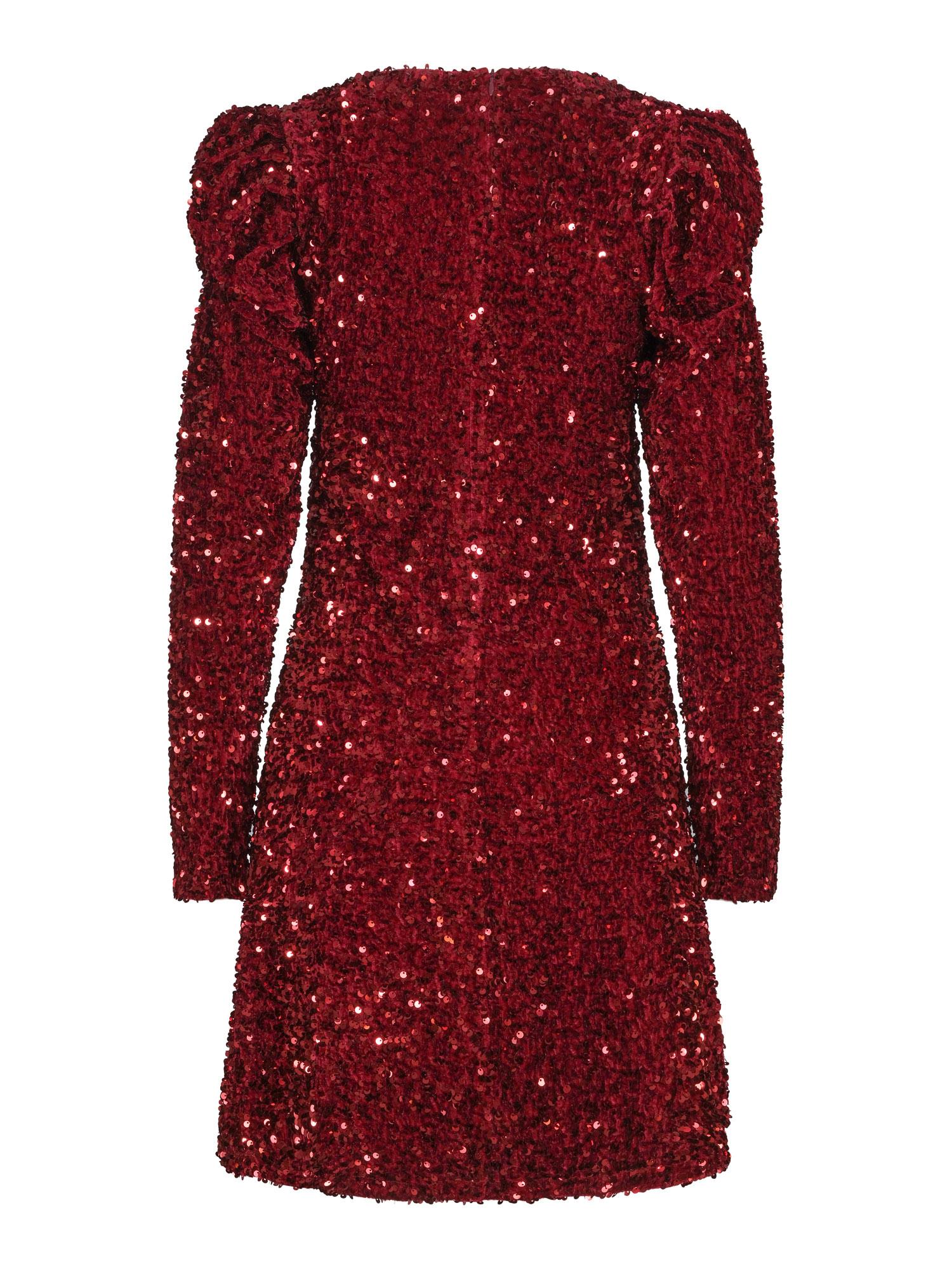 Sequins detailed dress Deep burgundy
