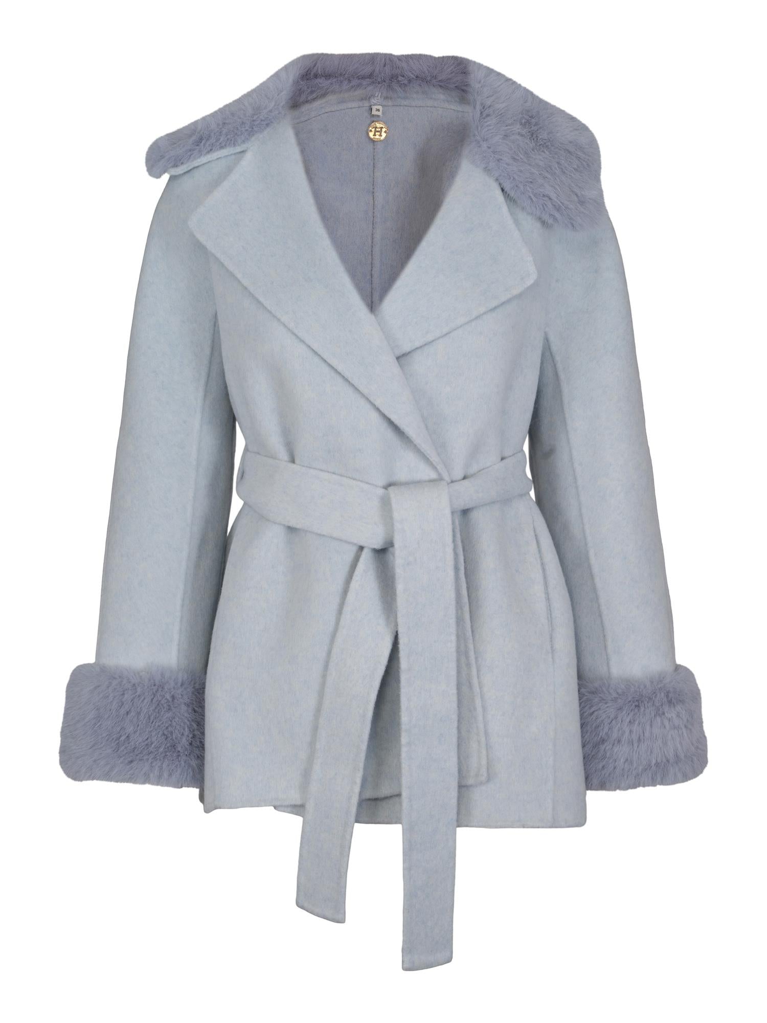 Short fab coat Lyseblå