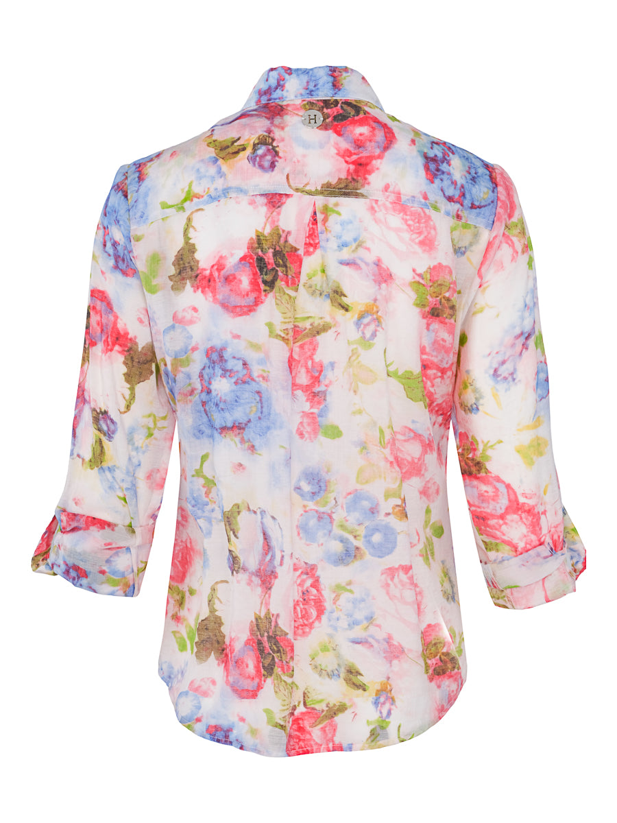 Casual shirt Blue-Flower