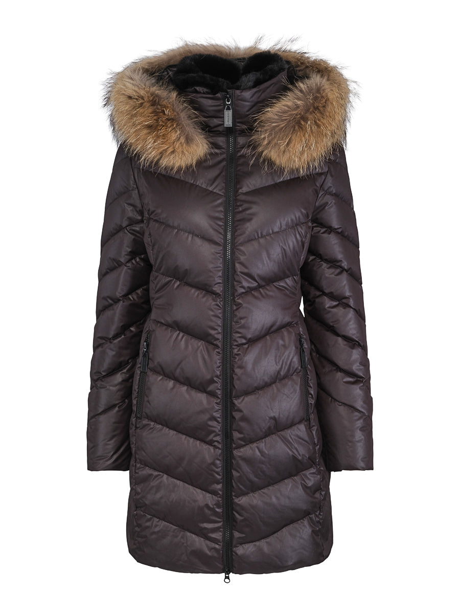 Feminin classic down jacket Sort