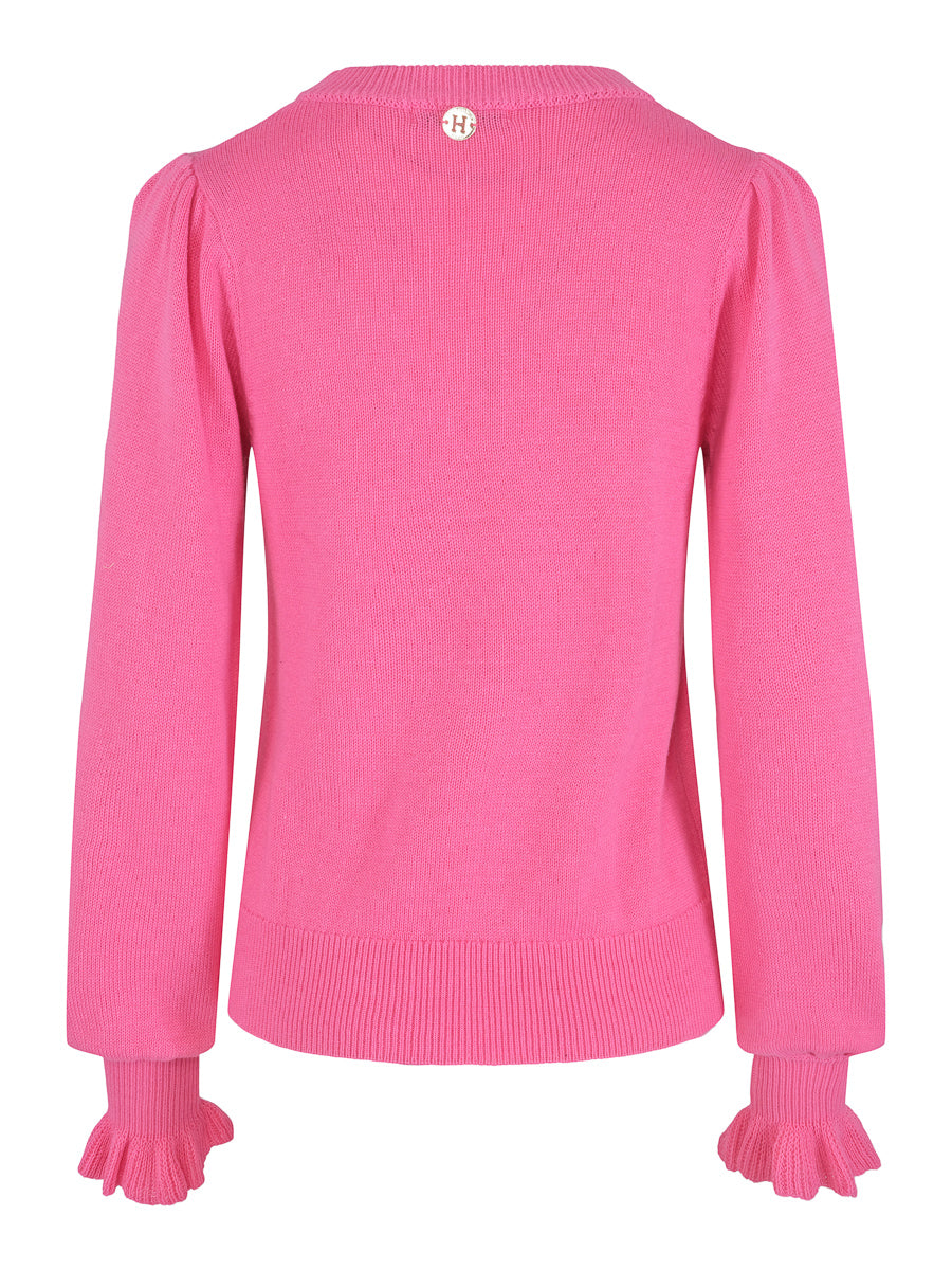 Feminine knitted pullover Warm rose