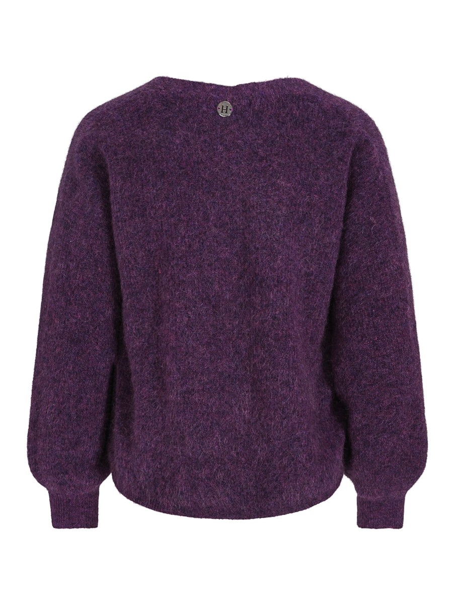 Mohair V-neck luxury cardigan Plum