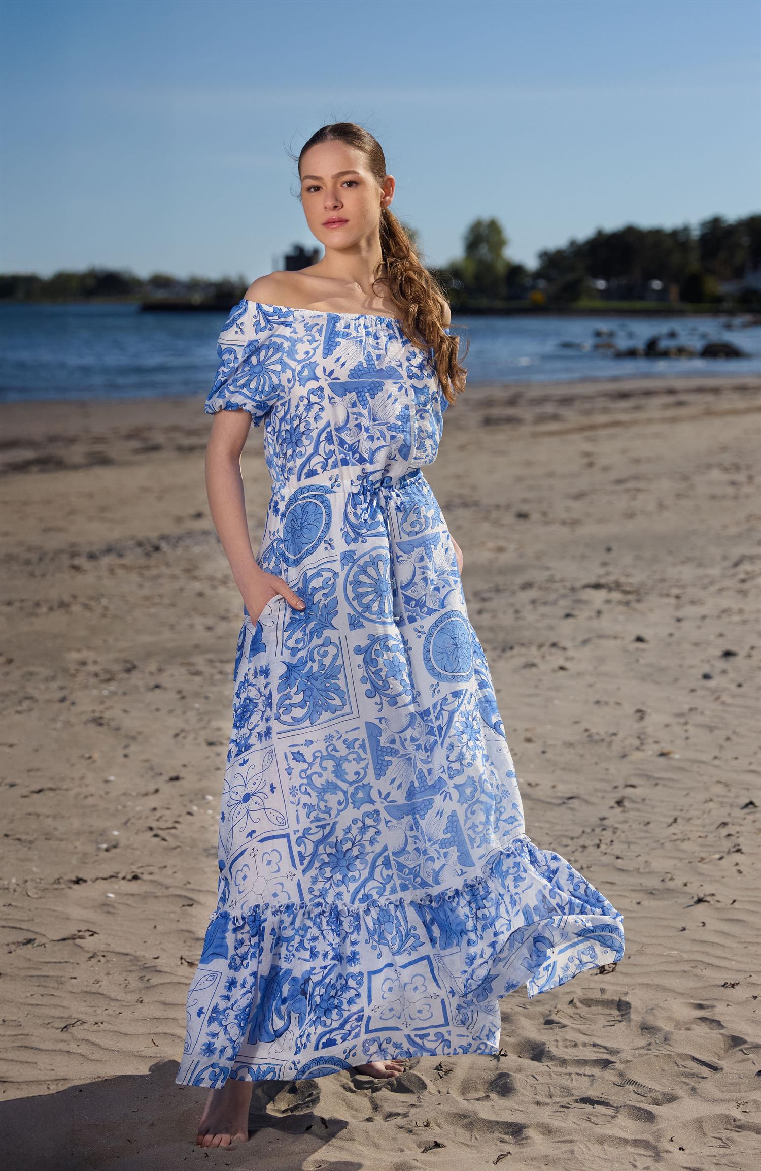 Greek summer dress Blå