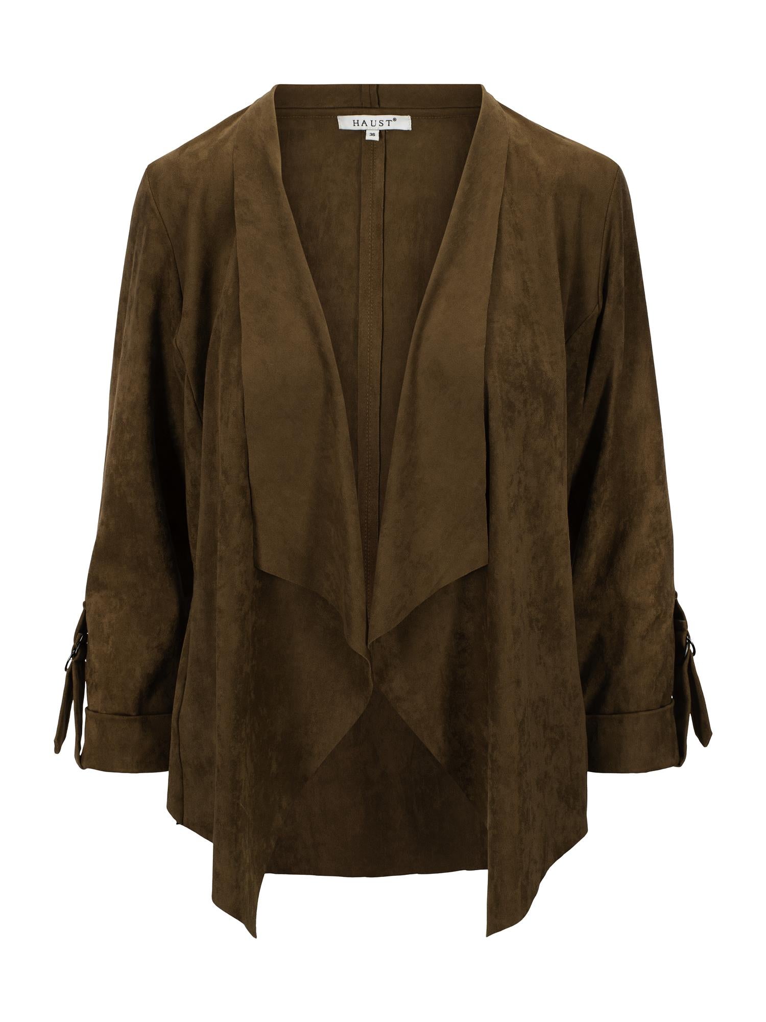 Suede PU blazer Cognac