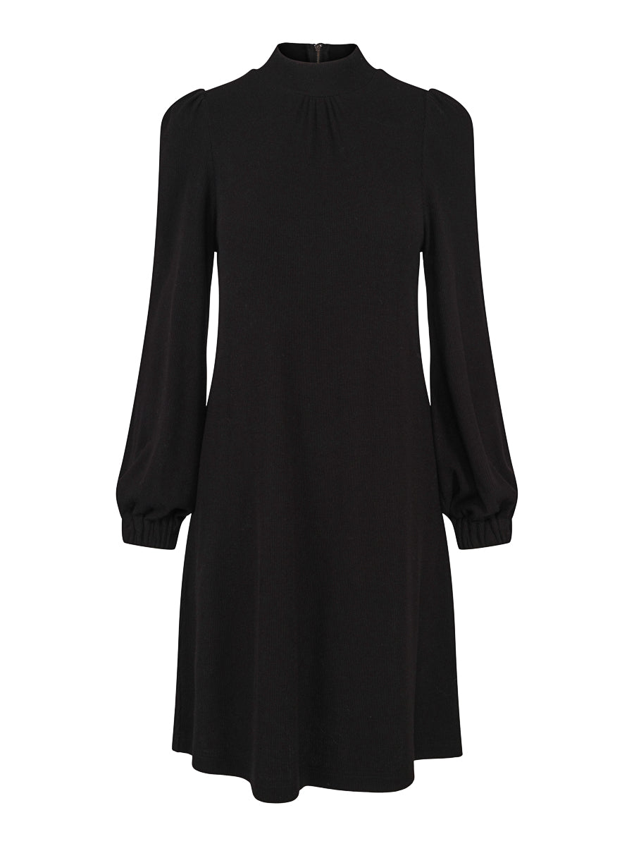 Rib jersey dress Black
