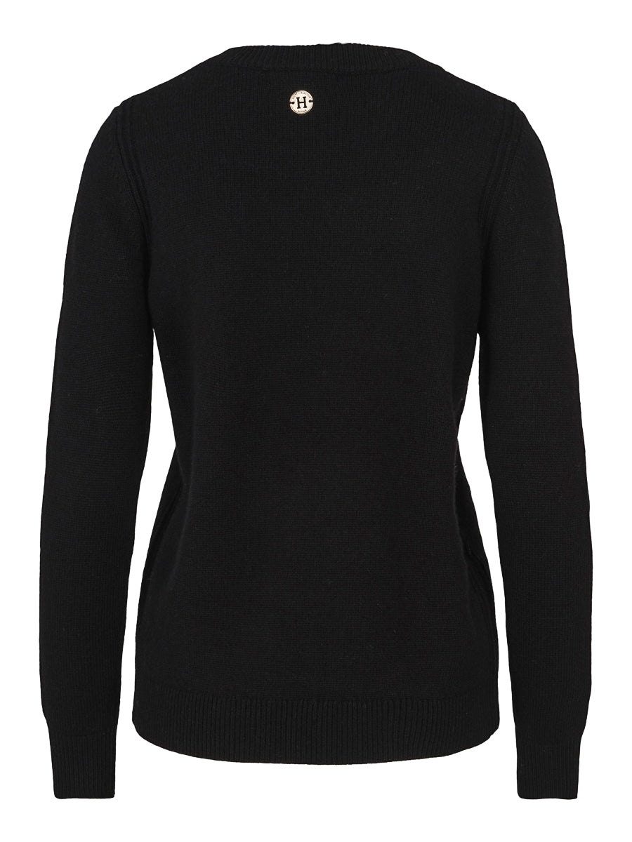 Classic round neck pullover Black