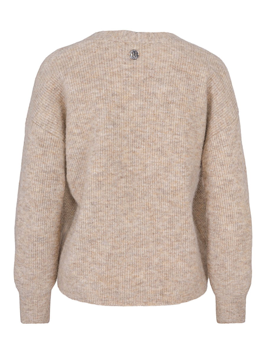 Mohair V-neck cardigan Sand Mel.