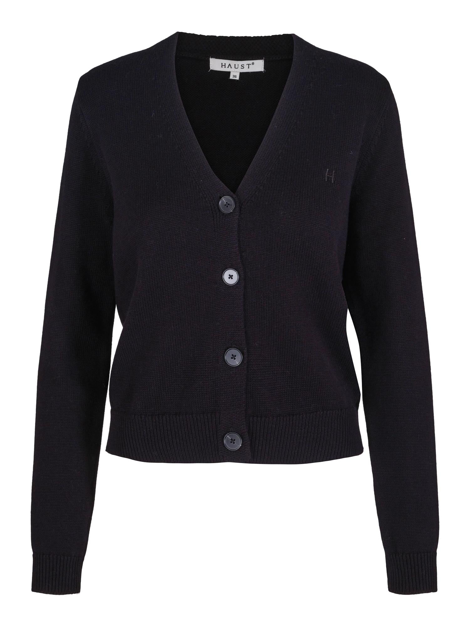 V-neck knitted cardigan Sort