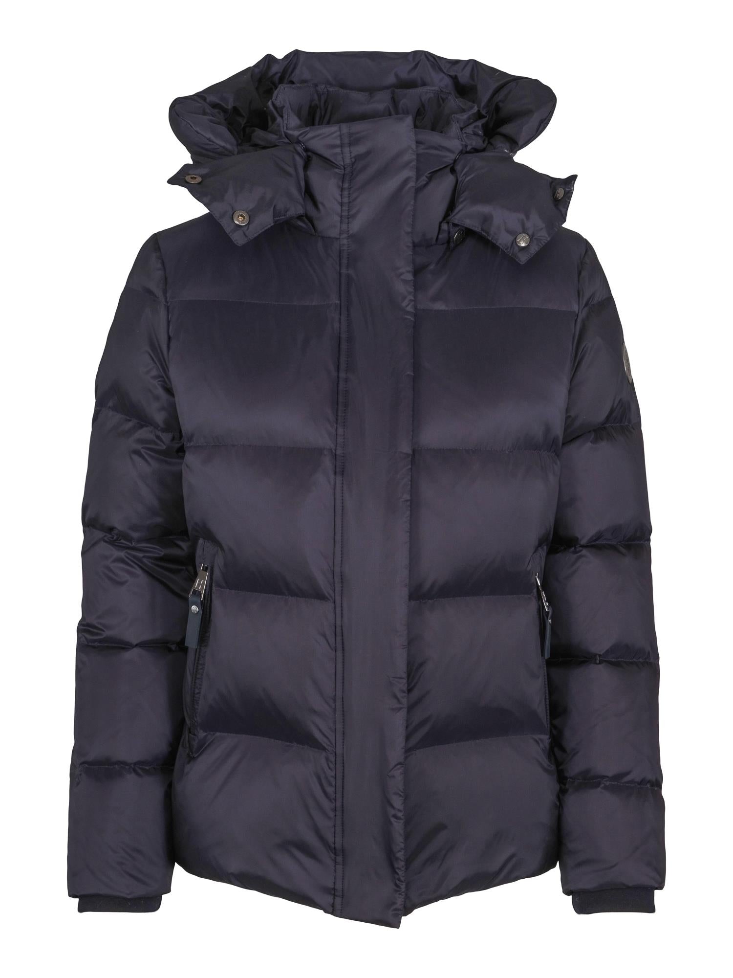 Short hooded puffer jacket Navy
