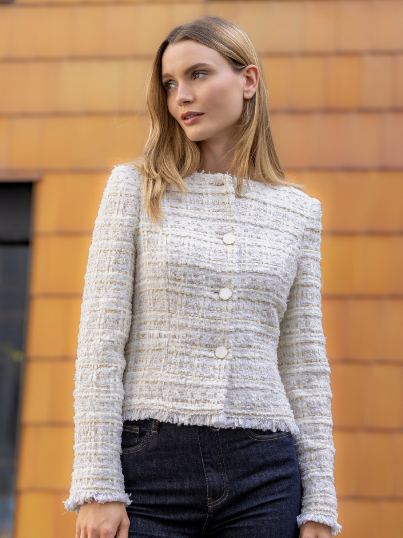 Feminin detailed blazer Creme