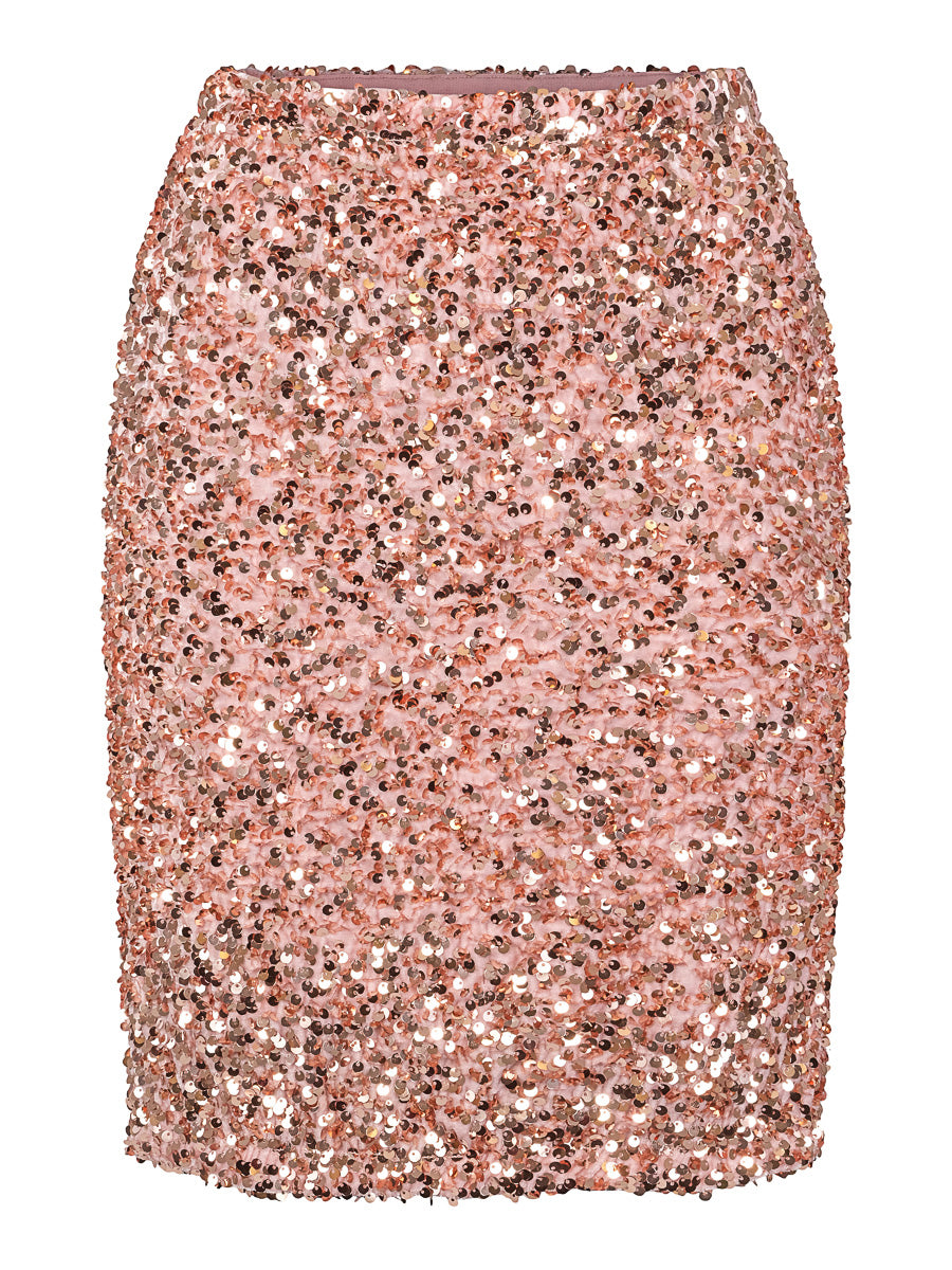A-shape sequins skirt Rose