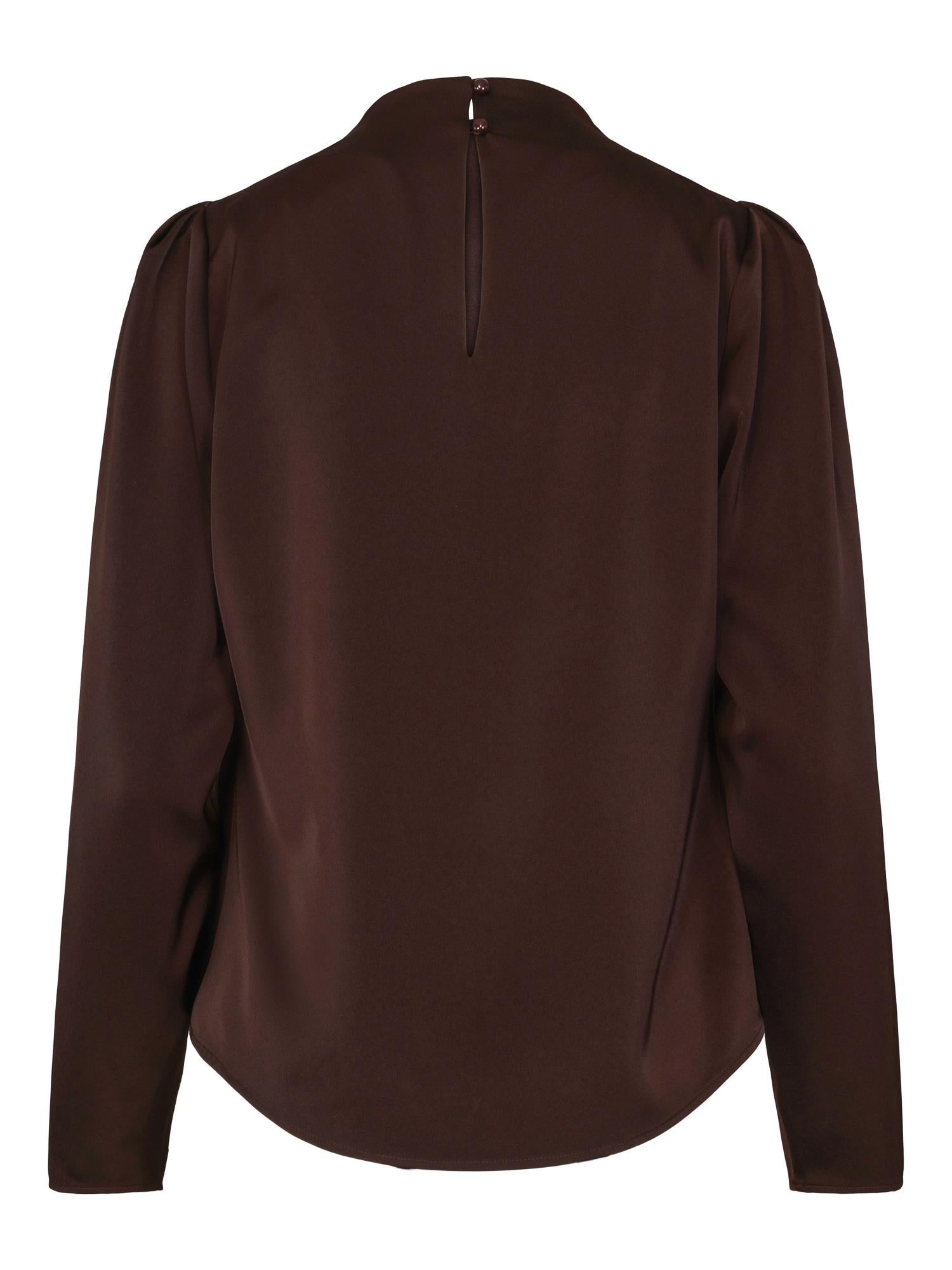 Collar blouse Mørkebrun