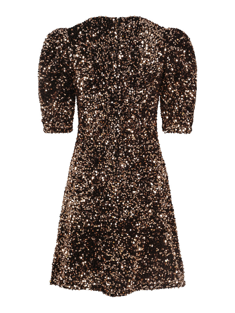 Sequins dress wide skirt Black/Gold