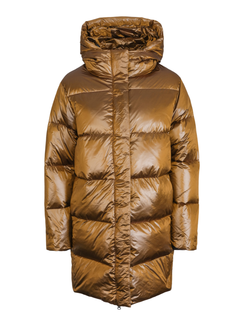 Long puffer jacket Copper