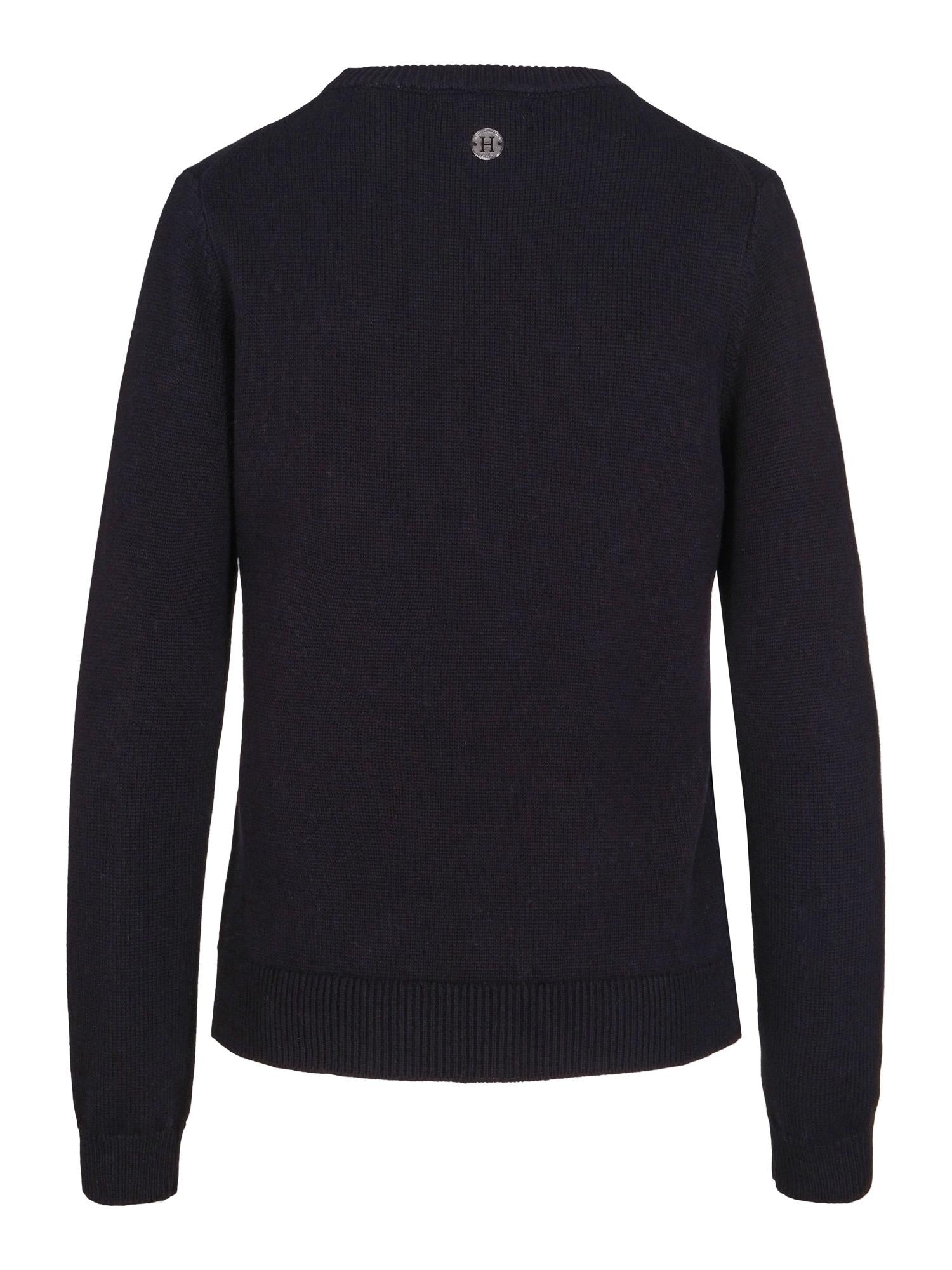 Round neck knitted pullover Sort